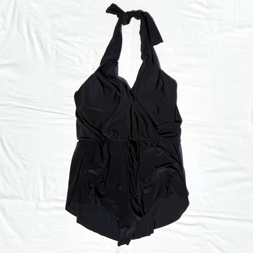 Magicsuit Bianca One Piece Romper Swimsuit Womens 12 Black Halter